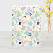 Pastel Abstract Shapes Pattern Design Kaart (Gele Bloem)