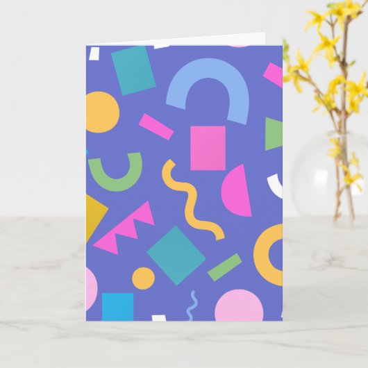 Pastel Abstract Shapes Pattern Design Kaart (Gele Bloem)