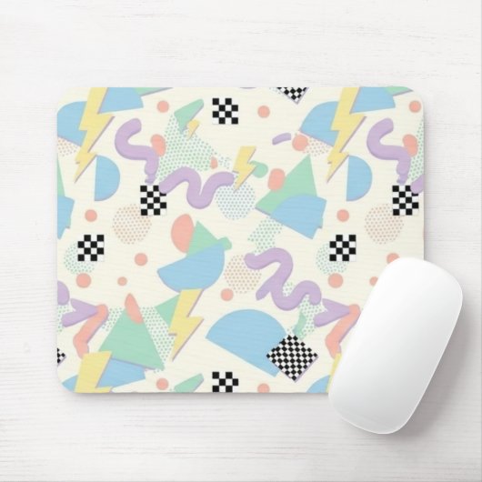Pastel Abstract Shapes Pattern Design Muismat (Met muis)