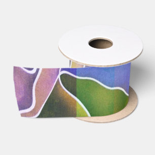 Pastel Abstract Stripes Satijnen Lint