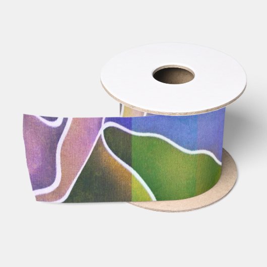 Pastel Abstract Stripes Satijnen Lint (Spoel)