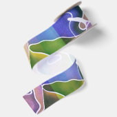 Pastel Abstract Stripes Satijnen Lint (Achterkant)