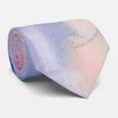 Pastel Abstract Stropdas Zachte kleuren Roze Blauw (Opgerold)