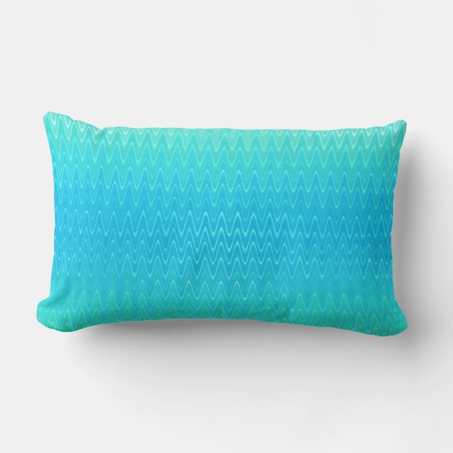 Pastel Abstract Turquoise Blue Green Pattern Kussen (Voorkant)