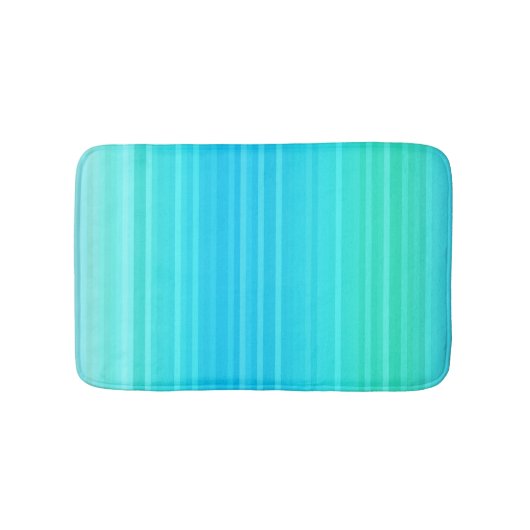 Pastel Abstract Turquoise Blue Green Stripes Badmat (Voorkant)