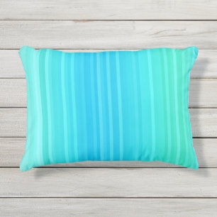 Pastel Abstract Turquoise Blue Green Stripes Buitenkussen