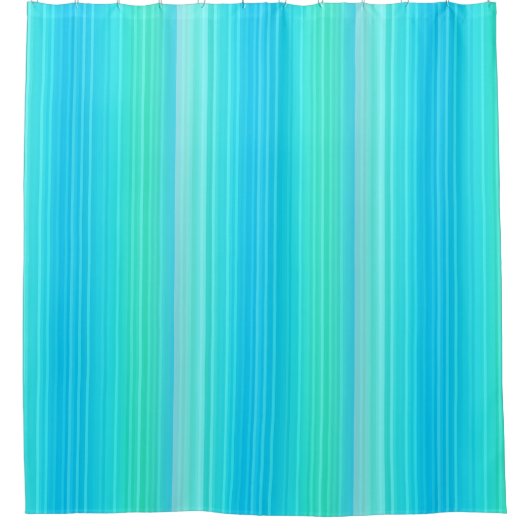 Pastel Abstract Turquoise Blue Green Stripes Douchegordijn (Voorkant)