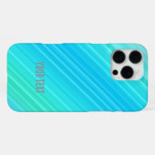 Pastel Abstract Turquoise Blue Green Stripes iPhone Hoesje (Achterkant horizontaal)