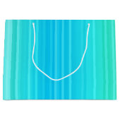 Pastel Abstract Turquoise Blue Green Stripes Large Cadeautasje (Voorkant)