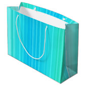 Pastel Abstract Turquoise Blue Green Stripes Large Cadeautasje (Achterkant Gekanteld)