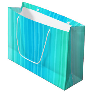 Pastel Abstract Turquoise Blue Green Stripes Large Cadeautasje