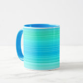 Pastel Abstract Turquoise Blue Green Stripes Mok (Voorkant links)