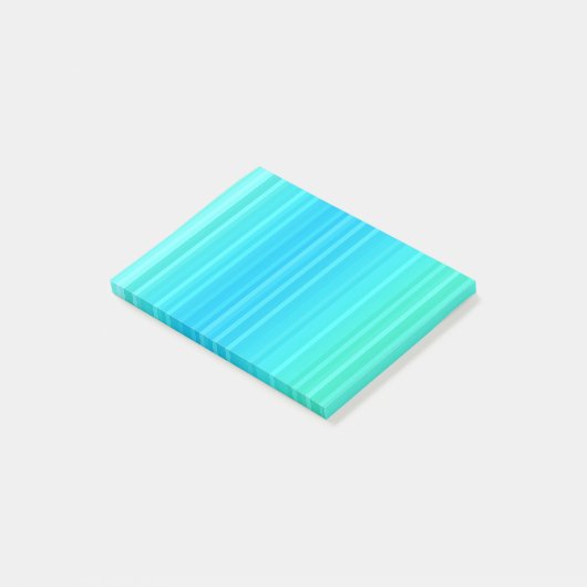 Pastel Abstract Turquoise Blue Green Stripes Post-it® Notes (Schuin)