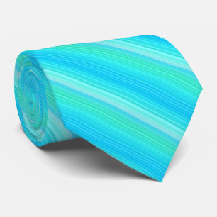 Pastel Abstract Turquoise Blue Green Stripes Stropdas