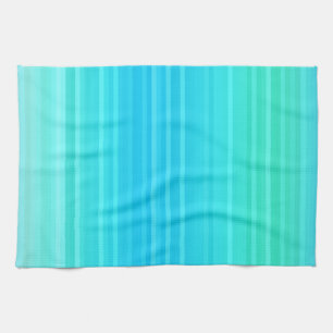 Pastel Abstract Turquoise Blue Green Stripes Theedoek