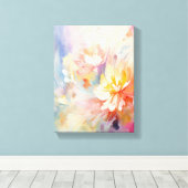 Pastel Abstract Watercolor Floral Canvas Afdruk (Insitu (Houten vloer))