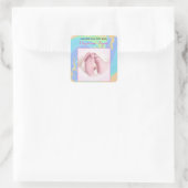 Pastel Abstract Welkomstnieuw geboren met aangepas Vierkante Sticker (Tas)