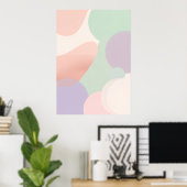 Pastel Abstracte Blob Poster | Boho Organische Vor (Thuiskantoor)