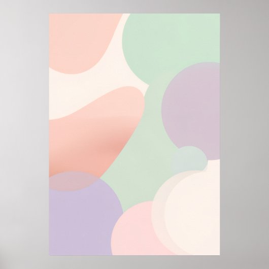 Pastel Abstracte Blob Poster | Boho Organische Vor (Voorkant)