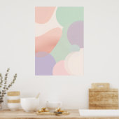 Pastel Abstracte Blob Poster | Boho Organische Vor (Keuken)