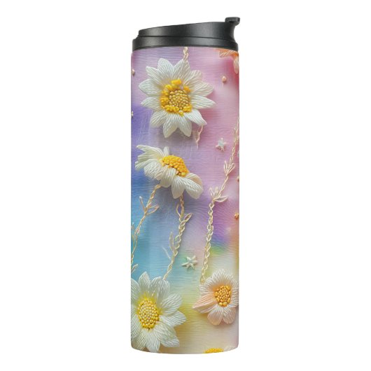 PASTEL ABSTRACTE DAISY FLOWERS THERMOSBEKER (Gedraaid links)