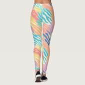 Pastel Abstracte Dierstreep Leggings (Achterkant)