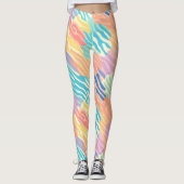 Pastel Abstracte Dierstreep Leggings (Voorkant)