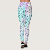 Pastel Abstracte en Liefde Hand Lettering Harten Leggings (Achterkant)