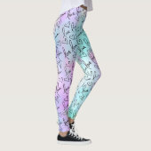 Pastel Abstracte en Liefde Hand Lettering Harten Leggings (Rechts)