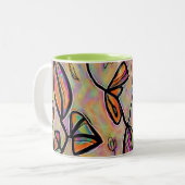 Pastel Abstracte Floral Mok (Voorkant links)
