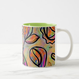 Pastel Abstracte Floral Mok
