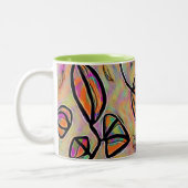 Pastel Abstracte Floral Mok (Links)