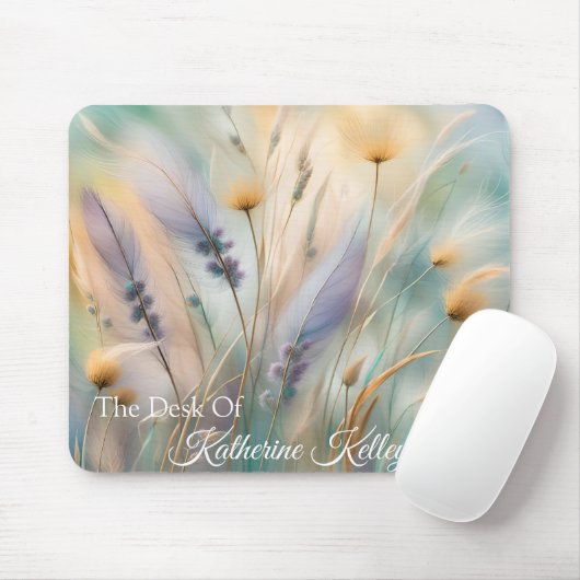Pastel Abstracte fluisteringen van Natuur, Grassen Muismat (Met muis)