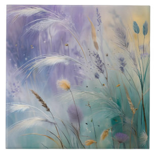 Pastel Abstracte fluisteringen van Natuur, Grassen Tegeltje