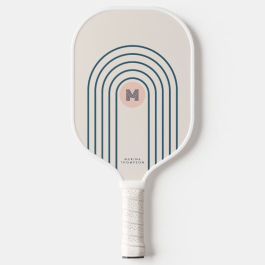 Pastel Abstracte geometrische lijnen bogen Pickleball Paddle (Voorkant)