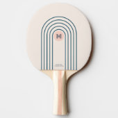 Pastel Abstracte geometrische lijnen bogen Tafeltennisbatje (Achterkant)