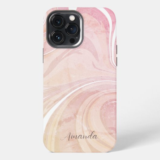 Pastel Abstracte gepersonaliseerde naam iPhone Hoesje (Achterkant)