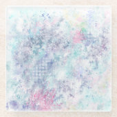 Pastel Abstracte Kunst Glazen Onderzetter (Voorkant)