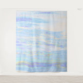 *~* Pastel Abstracte Kunst Lichtblauw Turkoois Wit Wandkleed (Voorkant)