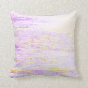 *~* Pastel Abstracte Lavender Gele Penseelstreken Kussen