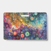 Pastel Abstracte Leerling Naam School Esthetiek Badge (Achterkant)
