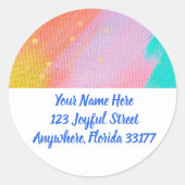 Pastel Abstracte Moderne Retouradreslabels Ronde Sticker (Voorkant)