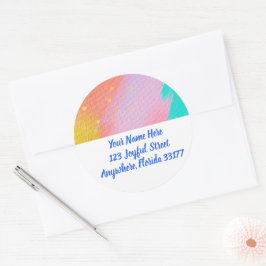 Pastel Abstracte Moderne Retouradreslabels Ronde Sticker