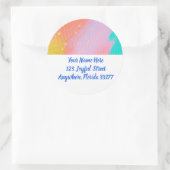 Pastel Abstracte Moderne Retouradreslabels Ronde Sticker (Tas)