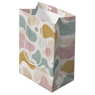 Pastel Abstracte Organische Vormen Patroon  Medium Cadeauzakje