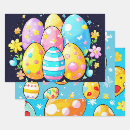 Pastel Abstracte Paaseierverpakking Inpakpapier Vel