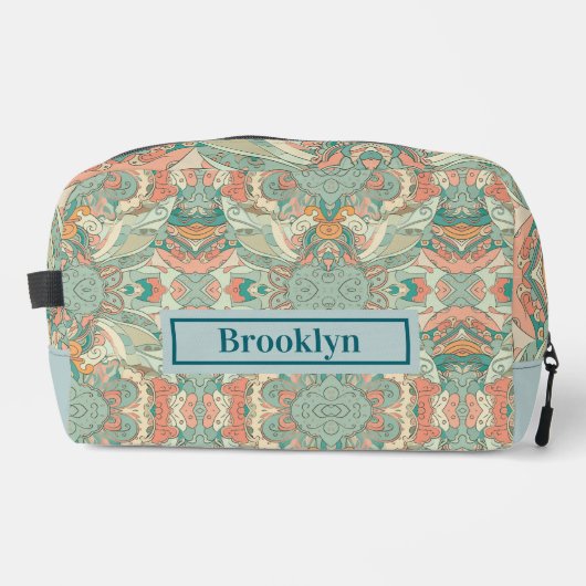 Pastel Abstracte Paisley Patroon Toilettas Toilettasje (Voorkant)