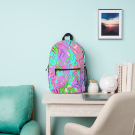 Pastel Abstracte Pop Kunst Bedrukte Rugzak