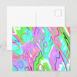 Pastel Abstracte Pop Kunst Briefkaart