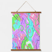 Pastel Abstracte Pop Kunst Hangend Wandkleed (Voorkant)